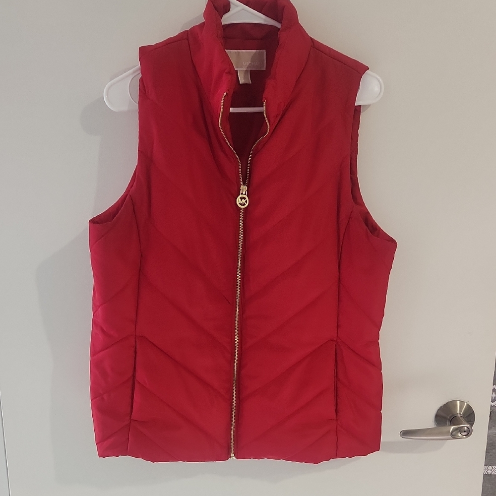 MICHAEL Michael Kors Red Quilted Puffer Vest